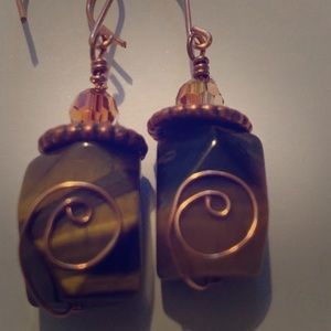 Tiger Eye Drop and dangle earrings